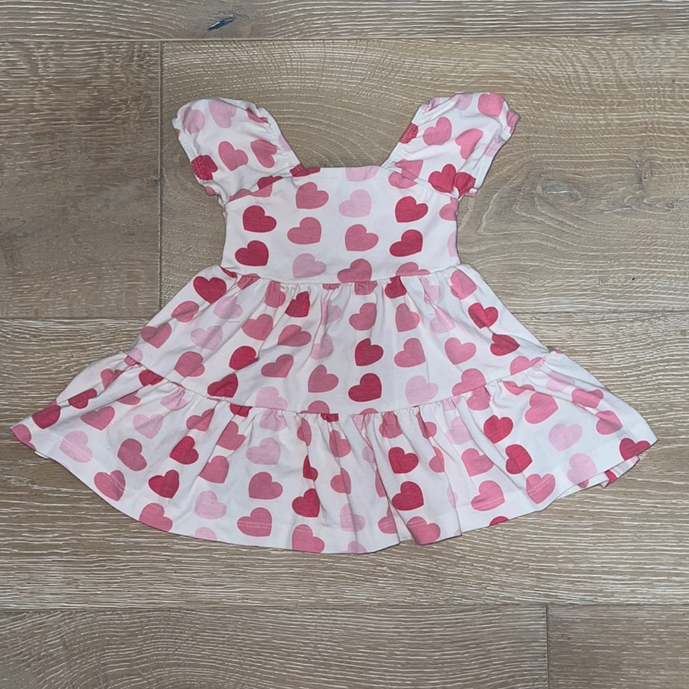 Monica + Andy Short Sleeve Let's Dance Dress 0-6 Months Hearts